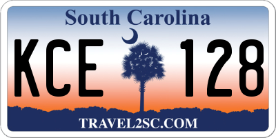 SC license plate KCE128