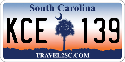 SC license plate KCE139