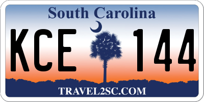 SC license plate KCE144