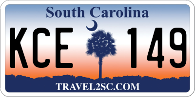 SC license plate KCE149