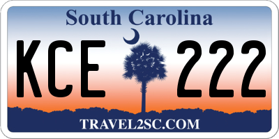 SC license plate KCE222