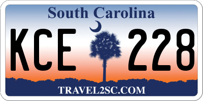 SC license plate KCE228
