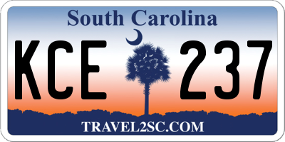 SC license plate KCE237