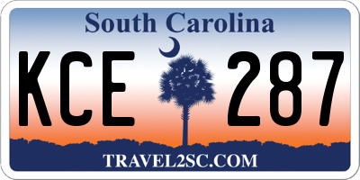SC license plate KCE287