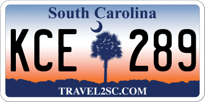 SC license plate KCE289