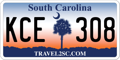 SC license plate KCE308