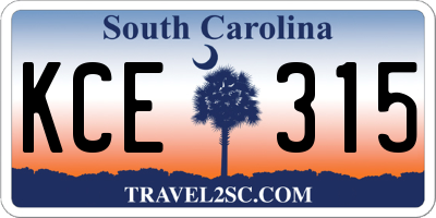 SC license plate KCE315