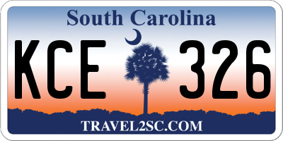 SC license plate KCE326