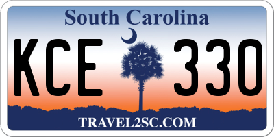 SC license plate KCE330