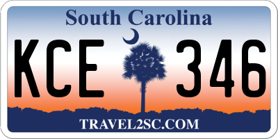 SC license plate KCE346