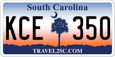 SC license plate KCE350