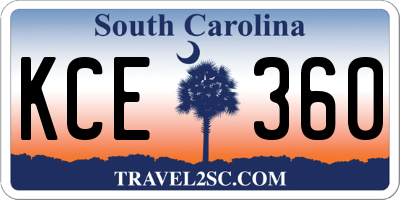 SC license plate KCE360