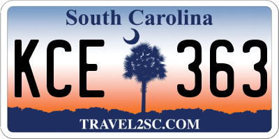 SC license plate KCE363