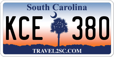 SC license plate KCE380