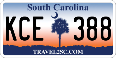 SC license plate KCE388