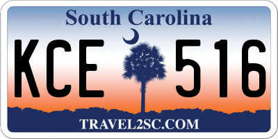 SC license plate KCE516