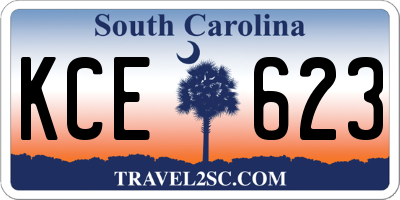 SC license plate KCE623