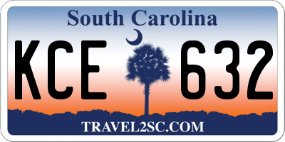 SC license plate KCE632