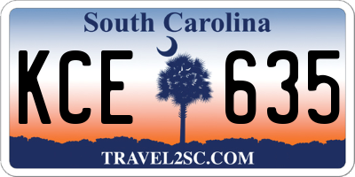 SC license plate KCE635