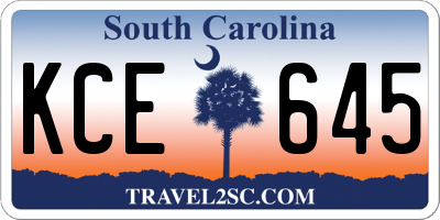 SC license plate KCE645