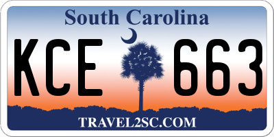 SC license plate KCE663