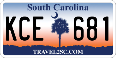 SC license plate KCE681