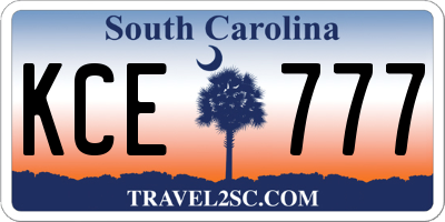 SC license plate KCE777
