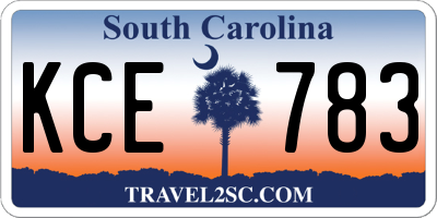 SC license plate KCE783