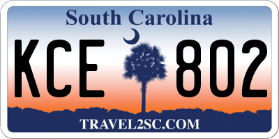 SC license plate KCE802