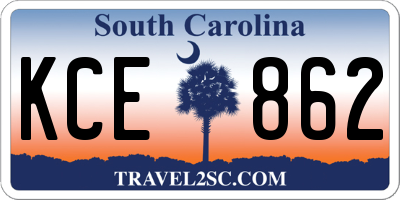 SC license plate KCE862