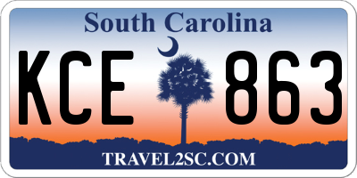 SC license plate KCE863