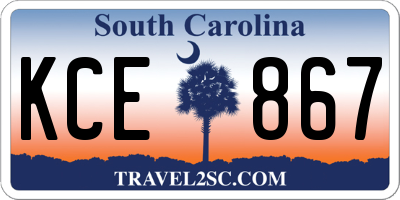 SC license plate KCE867