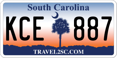 SC license plate KCE887