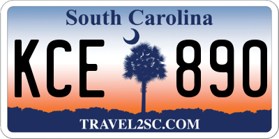 SC license plate KCE890