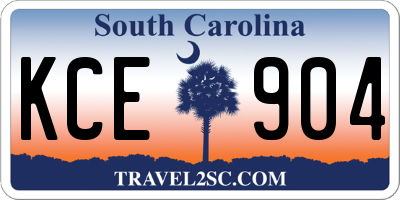 SC license plate KCE904