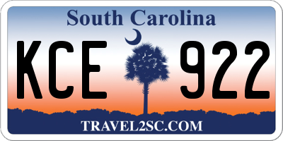SC license plate KCE922