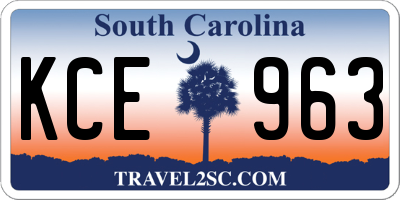 SC license plate KCE963