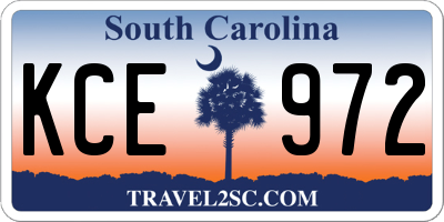SC license plate KCE972