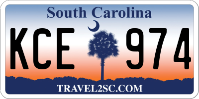 SC license plate KCE974