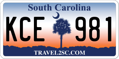 SC license plate KCE981