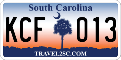 SC license plate KCF013