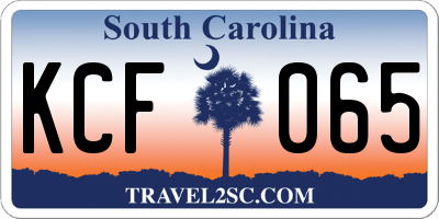 SC license plate KCF065