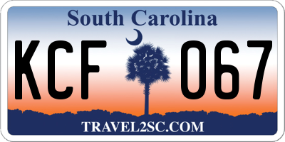 SC license plate KCF067