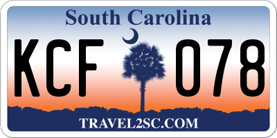 SC license plate KCF078