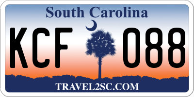 SC license plate KCF088