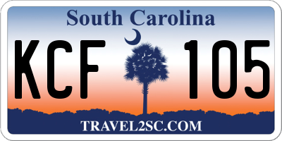 SC license plate KCF105
