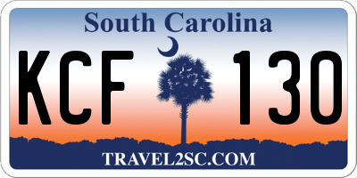 SC license plate KCF130