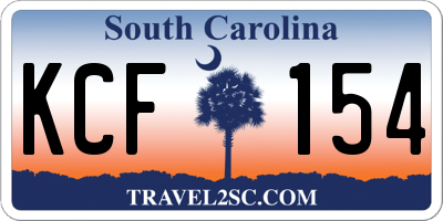 SC license plate KCF154
