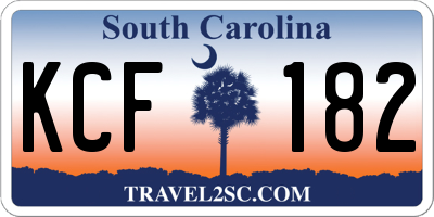 SC license plate KCF182