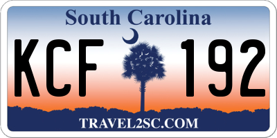 SC license plate KCF192